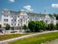 View of the Salzburgâs deluxe Hotel Sacher Salzburg Royalty Free Stock Photo